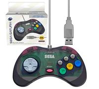Retro-Bit Sega Saturn USB Controller Pad (modello 2) per Sega Genesis Mini, PS3, PC, Mac, Steam, Switch - Porta USB (grigio ardesia)