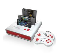 Retro-Bit Super Retro Trio HD Plus 720P 3 in 1 Console System - Porta HDMI - per giochi originali NES/SNES Super Nintendo e Sega Genesis - Rosso/Bianc