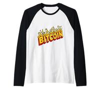 Retro Bitcoin Crypto Moneta Digitale Denaro Valuta Futuro Maglia con Maniche Raglan