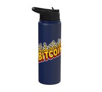 Retro Bitcoin Crypto Moneta Digitale Denaro Valuta Futuro Stainless Steel Insulated Water Bottle