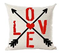 Retro Black Arrows Red Word Art Love Gift for Lover Federe Cuscini Comodo Copricuscini con Cerniera Invisibile Fodere Cuscino per Casa Giardino Camera da Letto 45X45Cm