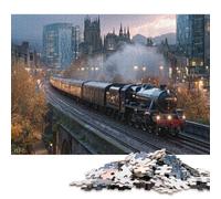 Retro Black Treno a vapore Puzzle in Legno Adulto 300 Pezzi Puzzle Gioco Education Regalo Per Amore E Amico Per Gioco Familiare Decorazione Interna Unica Stress Relief Toy 300pcs (40x28cm)