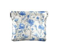 Retro blu bianco rose cardi e spine da donna in pelle PU portamonete unico cambiamento portafoglio per le donne