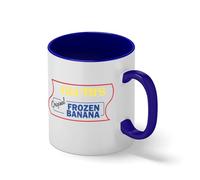 Retro Bluth's Frozen Banana - TV Show Parody Bianco tazza di caffè con Blu Rim & Handle Mug