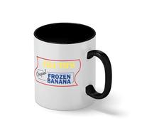 Retro Bluth's Frozen Banana - TV Show Parody Bianco tazza di caffè con Nero Rim & Handle Mug