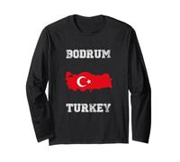 Retro Bodrum Turchia Distressed Turchia Bandiera Maglia a Manica
