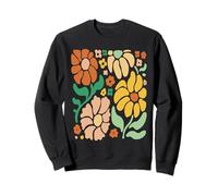 Retro Boho Floral Shirt Vintage Groovy Flowers Estetica Felpa
