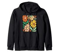 Retro Boho Floral Shirt Vintage Groovy Flowers Estetica Felpa con Cappuccio