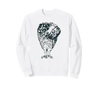 Retro Boho Folk Art Gufo Curioso Testa inclinata Birding Grafica Felpa