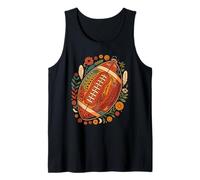 Retro Boho Football with Flowers Fall Canotta