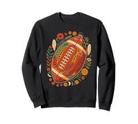 Retro Boho Football with Flowers Fall Felpa