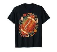 Retro Boho Football with Flowers Fall Maglietta