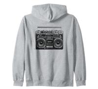 Retro Boom Box Anni '80 '90, Ghetto Blaster Cassette Tape Player Felpa con Cappuccio