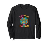 Retro Born Again Pentagramma Pagano Spiritualità basata sulla Terra Maglia a Manica