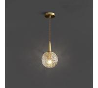 Retro Brass Chandelier Copper Lamp Body + Spherical Water Crystal Pendant Light E14 Ceiling Lighting Old-Fashioned Suspension Lights for Dining, Living Room, Kitchen Island