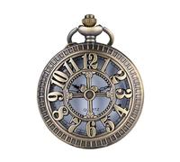 Retro bronzo antico teschio a forma di orologio da tasca con catena 78,7 cm, tasca rotonda