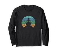 Retro Buddha Buddista Yoga Spirituale Meditazione Zen Maglia a Manica