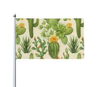 Retro Cactus & Succulents Bandiere Resistente Alle Intemperie Bandiera Durevole Bandiera Da Giardino Per Esterno Balcone Cortile Prato 90X150Cm