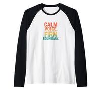 Retro Calm Voice Firm Confine Dichiarazione Maglia con Maniche Raglan