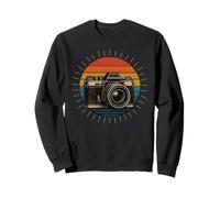 Retro Camera Tramonto Strisce Design Per Fotografi Felpa