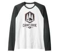 Retro Camp Cuoco Falò Chef Camping Director Vibes Staff Maglia con Maniche Raglan