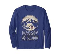 Retro Camp Staff Summer Camping Host Vibes Staff Besties Maglia a Manica