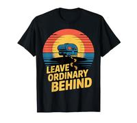 Retro Camper Tramonto - Leave Ordinary Behind Design Maglietta