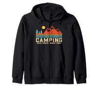 Retro Camping - Wild Nights Warm Fires per Escursionismo Felpa con Cappuccio