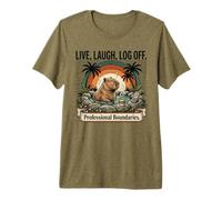 Retro Capybara Hot Spring Relax Digital Detox Maglietta Premium