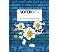 Retro Cartoon Flower Lined Notebook: 50 Lined Pages with Playful Dance Party Art - Perfect for Journaling or Gifting. 8.5x11 with Chalk Art