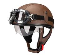 Retrò Caschi Jet E Demi-Jet Vintage Moto Caschi Cromwell Approvato DOTECE Aperto Casco Retrò Moto Casco Mezzo Per Scooter Per Adulti Uomini Donne Elmetto Scodella Con Visiera O,L:59-60CM