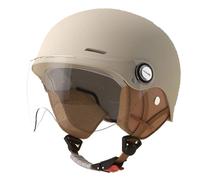 Retrò Casco Motociclo da Baseball con Visiera, Vintage Jet Casco da Scooter ECE Certified per Donna Uomo Cruiser Chopper Piloto(54-61cm),A2