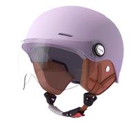 Retrò Casco Motociclo da Baseball con Visiera, Vintage Jet Casco da Scooter ECE Certified per Donna Uomo Cruiser Chopper Piloto(54-61cm),A3