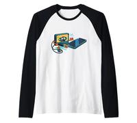 Retro Cassetta Nastro vs Porta USB - Sarcastico 70s Joke Sarcasm Maglia con Maniche Raglan