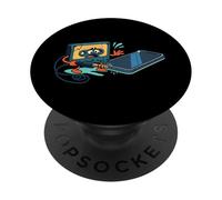 Retro cassetta nastro vs porta USB - Sarcastico 70s Joke Sarcasm PopSockets PopGrip Adesivo
