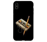 Retro Cassette e Matita Divertente 80s 90s Mixtape Nostalgia Custodia per iPhone XS Max