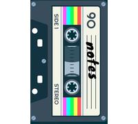 Retro Cassette Tape Notebook - 4 in x 6.4 in, 120-Page Paperback Notebook with Vintage Mixtape Design