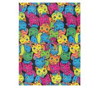 Retro Cat colorato seggiolino auto baldacchino, copertura leggera multiuso | Coprisedile auto per bambini, tessuto leggero, design multiuso, semplice da attaccare, per visite in famiglia