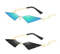 Retro Cat Eye Sunglasses for Women,Stylish Eye Protection with Vintage Mirror Lens, Blu/Nero