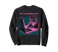 Retro Cat Gamer ha Bisogno di Un Laptop con Cuffie Alone Time Felpa