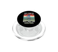 Retro Cat They Think Im Crazy But I Just Like Golf PopSockets PopGrip per MagSafe