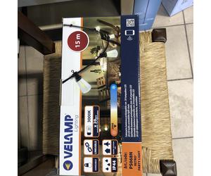 RETRO: Catenaria IP44 prolungabile, 15 metri, 20 bulbi LED "filament", nero