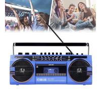Retro CD Player Boombox, radio AM/FM portatile, suono stereo, registrazione e riproduzione, supporto USB/SD, jack per cuffie per feste in famiglia e viaggi