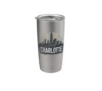 Retro Charlotte paesaggio vintage souvenir Bicchiere termico in acciaio inox doppia parete