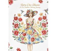 Retro Chic Blooms: A 50's Fashion Coloring Journey