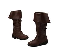 Retro Chic Knight Boots, Stivali Rinascimentali, Stivali Pirata Medievali, Stivali Gotici Per Gli Uomini E Le Donne Che Tirano Il Vitello, Stivali Jazz Piatti(45, Brown)