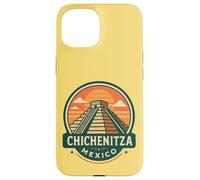 Retro Chichen Itza Mexico Travel Badge Piramide Custodia per iPhone 15