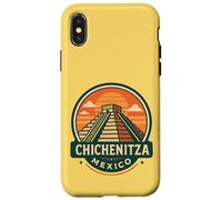 Retro Chichen Itza Mexico Travel Badge Piramide Custodia per iPhone X/XS