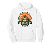 Retro Chichen Itza Mexico Travel Badge Piramide Felpa con Cappuccio