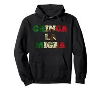 Retro Chinga La Migra Messico Bandiera Bandera ICE Immigrazione Felpa con Cappuccio